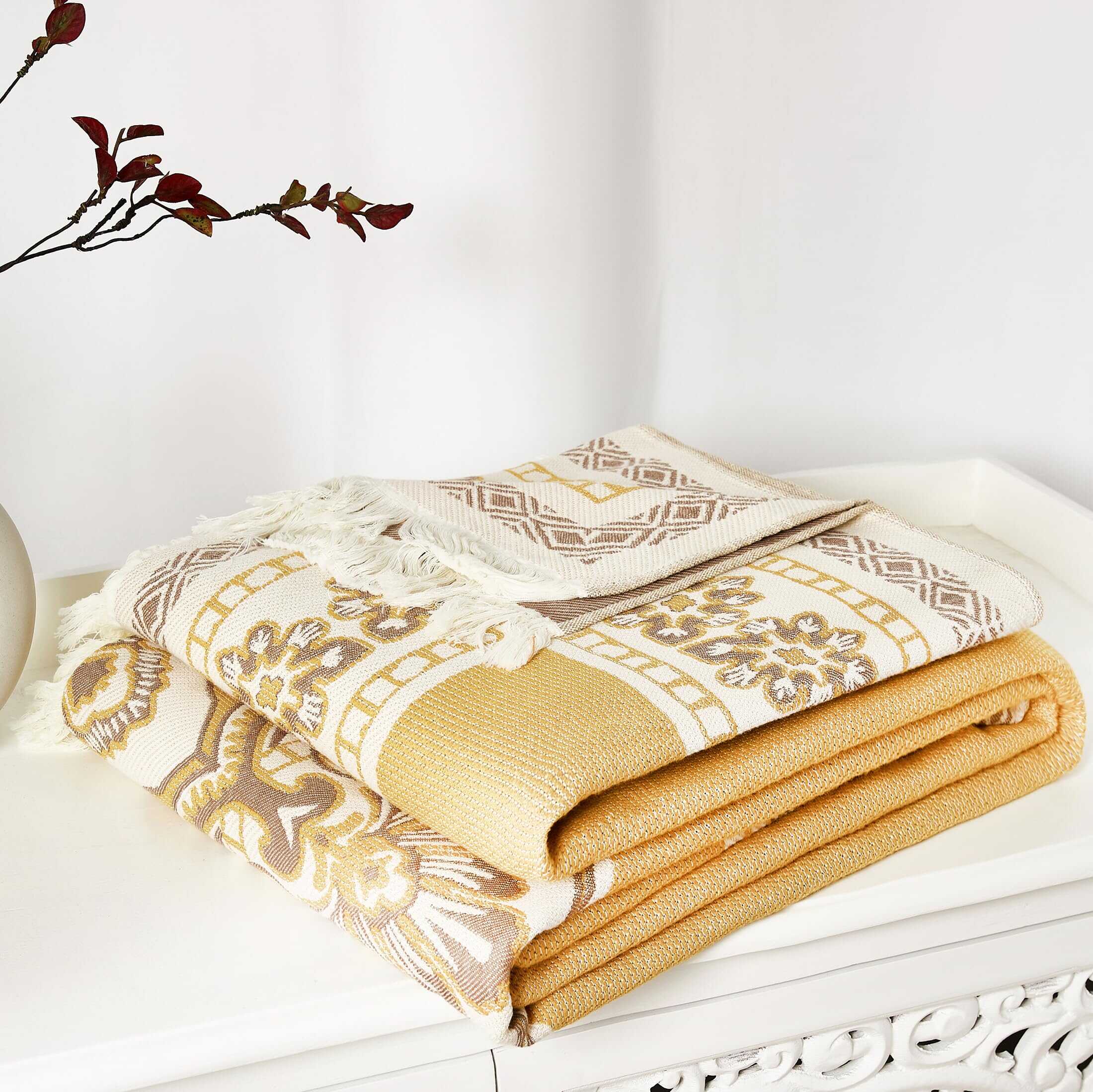 Manta de Muselina de Algodón 100% con Diseño Boho Cruz del - Imagen 6