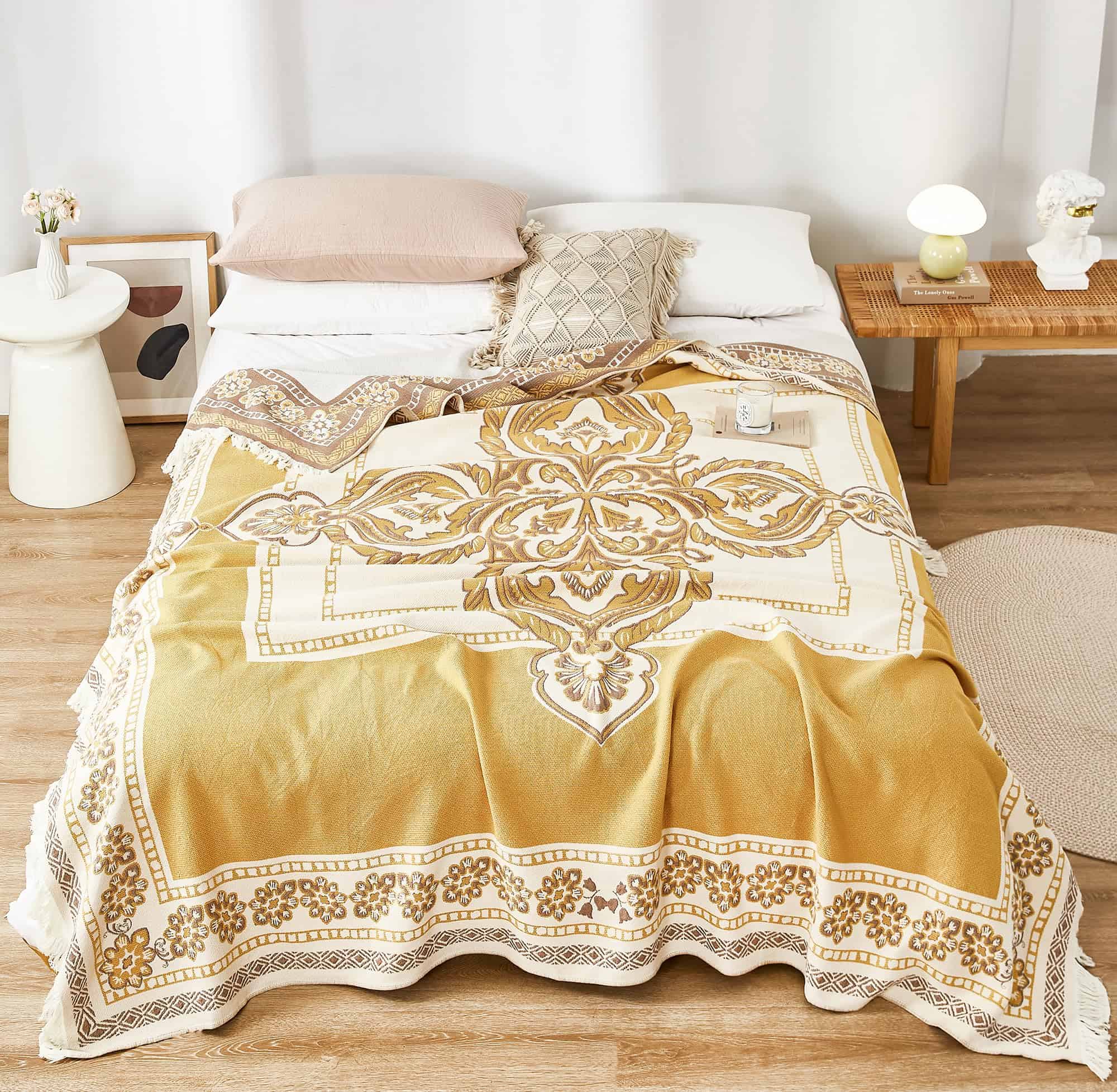 Manta de Muselina de Algodón 100% con Diseño Boho Cruz del - Imagen 3