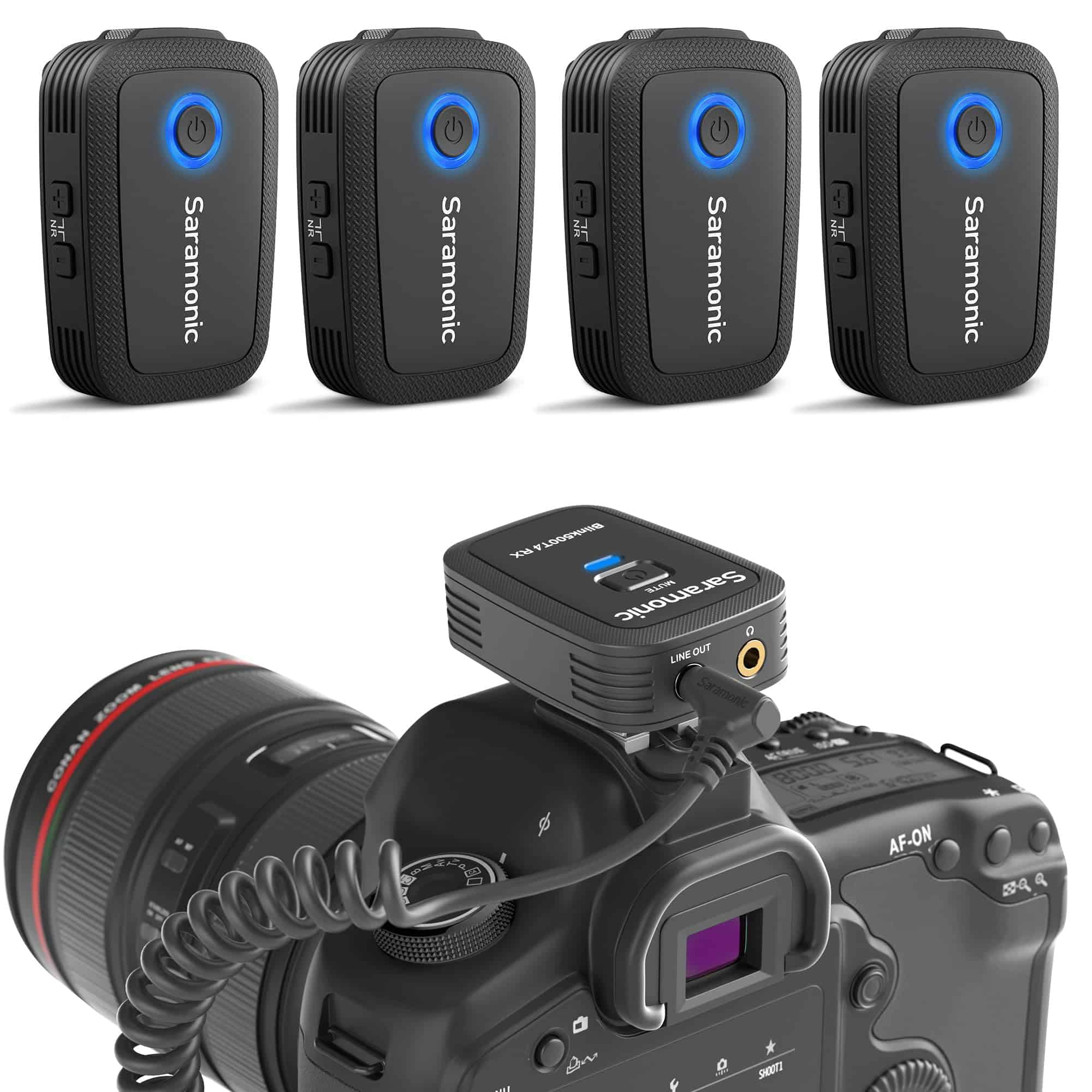 Sistema de micrófono inalámbrico de solapa de 4 canales