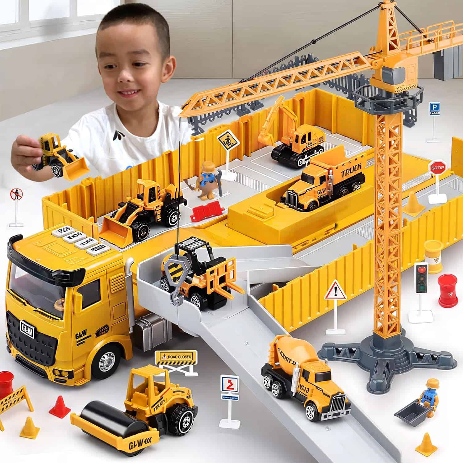 Set de Juguetes de Camiones de Construcción para Niños con