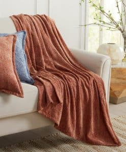 Manta de Chenille Jacquard | Textura Boho para -Arcilla