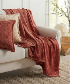 Manta de tiro Chenille Jacquard | Manta texturizada bohemia