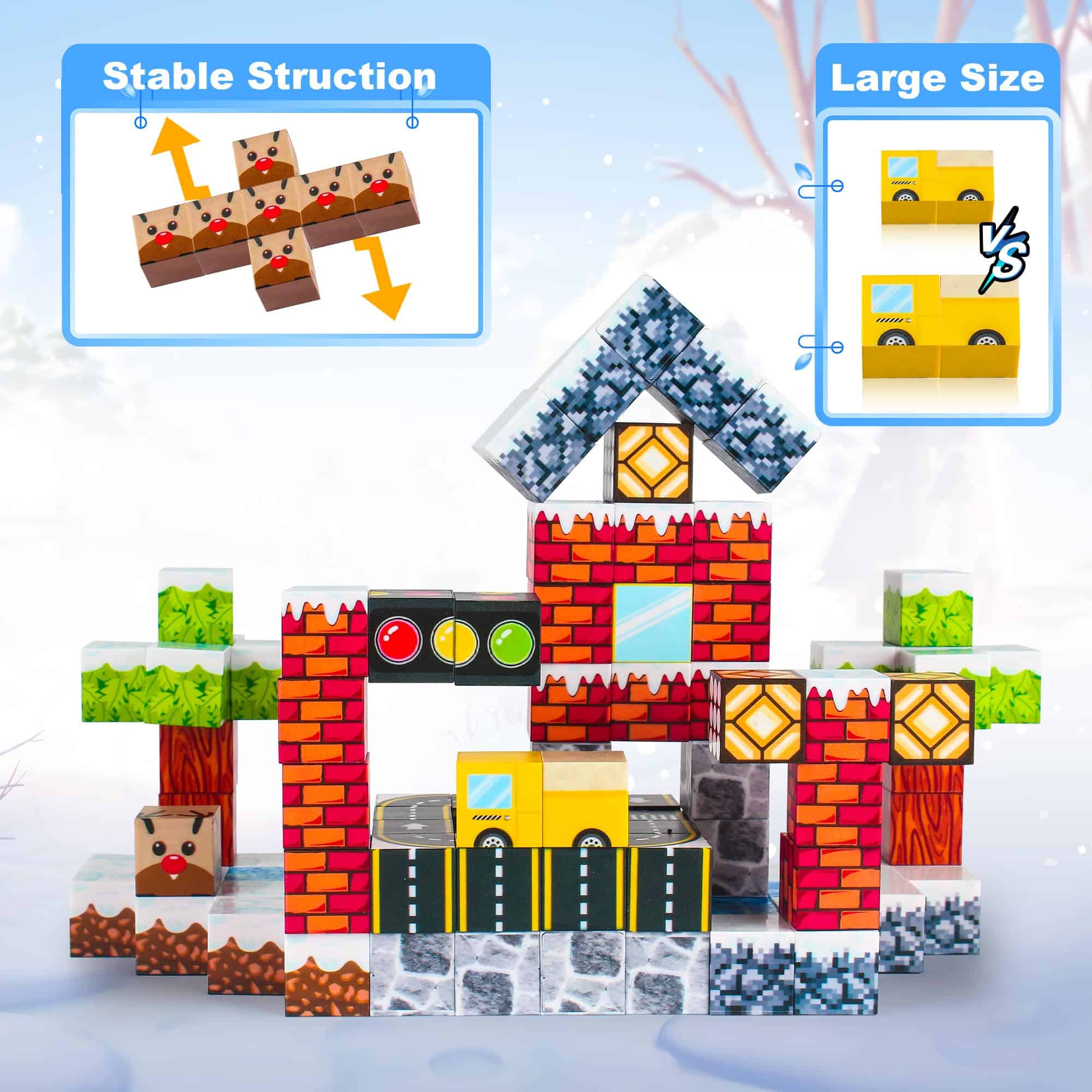 Bloques Magnéticos - 100 PCS Construye el Mundo Magnético - Imagen 4