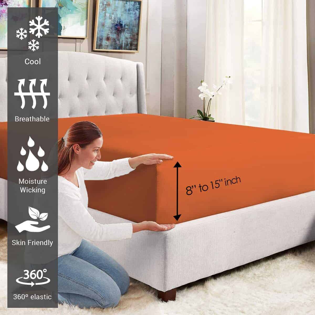 Sábana Ajustable Pizuna Pure 100% Algodón, Sábana Ajustada - Imagen 3