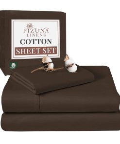 Juego de Sábanas de Algodón Pizuna Puro 100% Tamaño Twin,