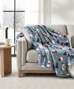 Cobertor de Felpa Holiday Snowman Village de Member's Mark,