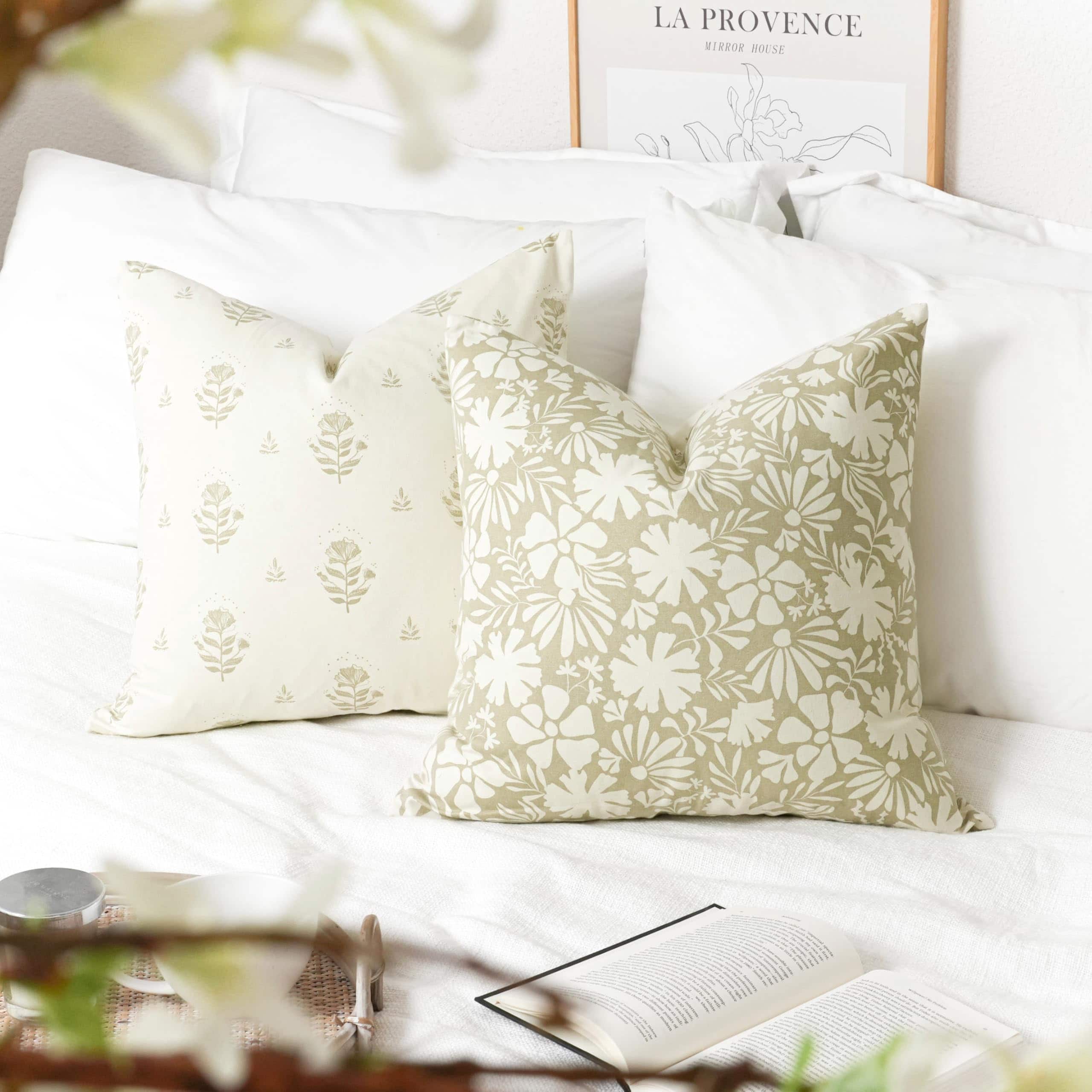 Funda de Almohada Decorativa Verde Claro SageSelvas 20x20