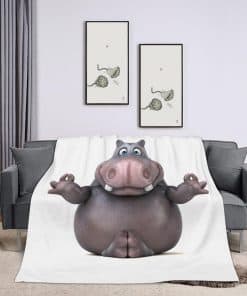 Manta de tiro 60x80 pulgadas, Divertida manta de hipopótamo