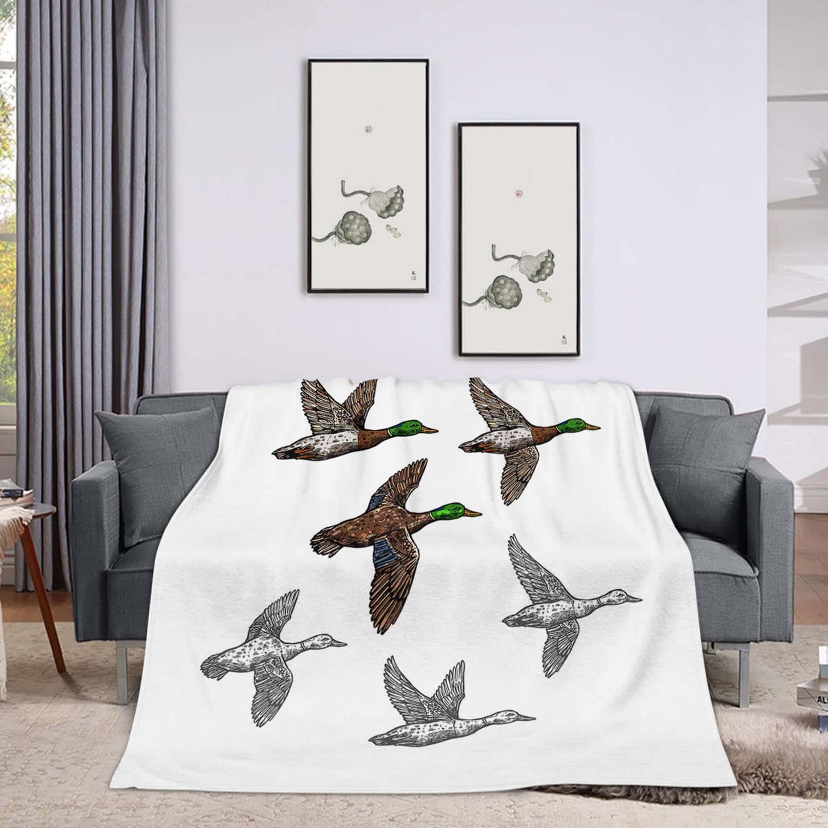 Manta de tiro 60x80 pulgadas,Pato Mallard Aves Silvestres