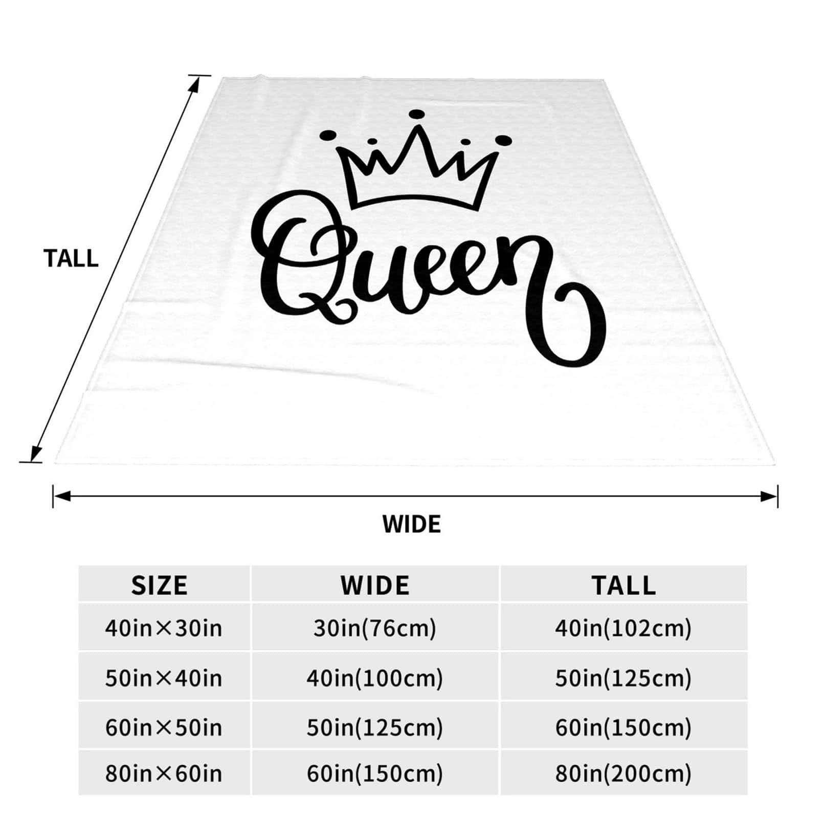 Manta de Lana 60x80 Pulgadas, Divertida Corona de Reina - Imagen 5
