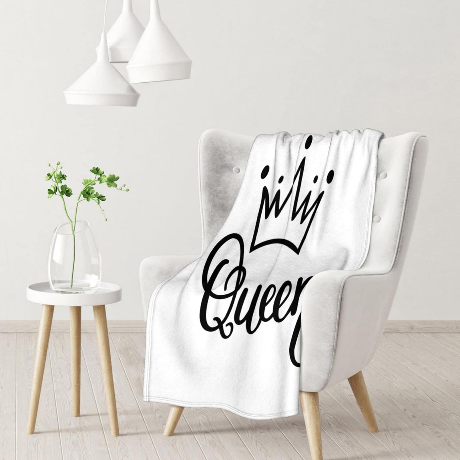 Manta de Lana 60x80 Pulgadas, Divertida Corona de Reina - Imagen 7