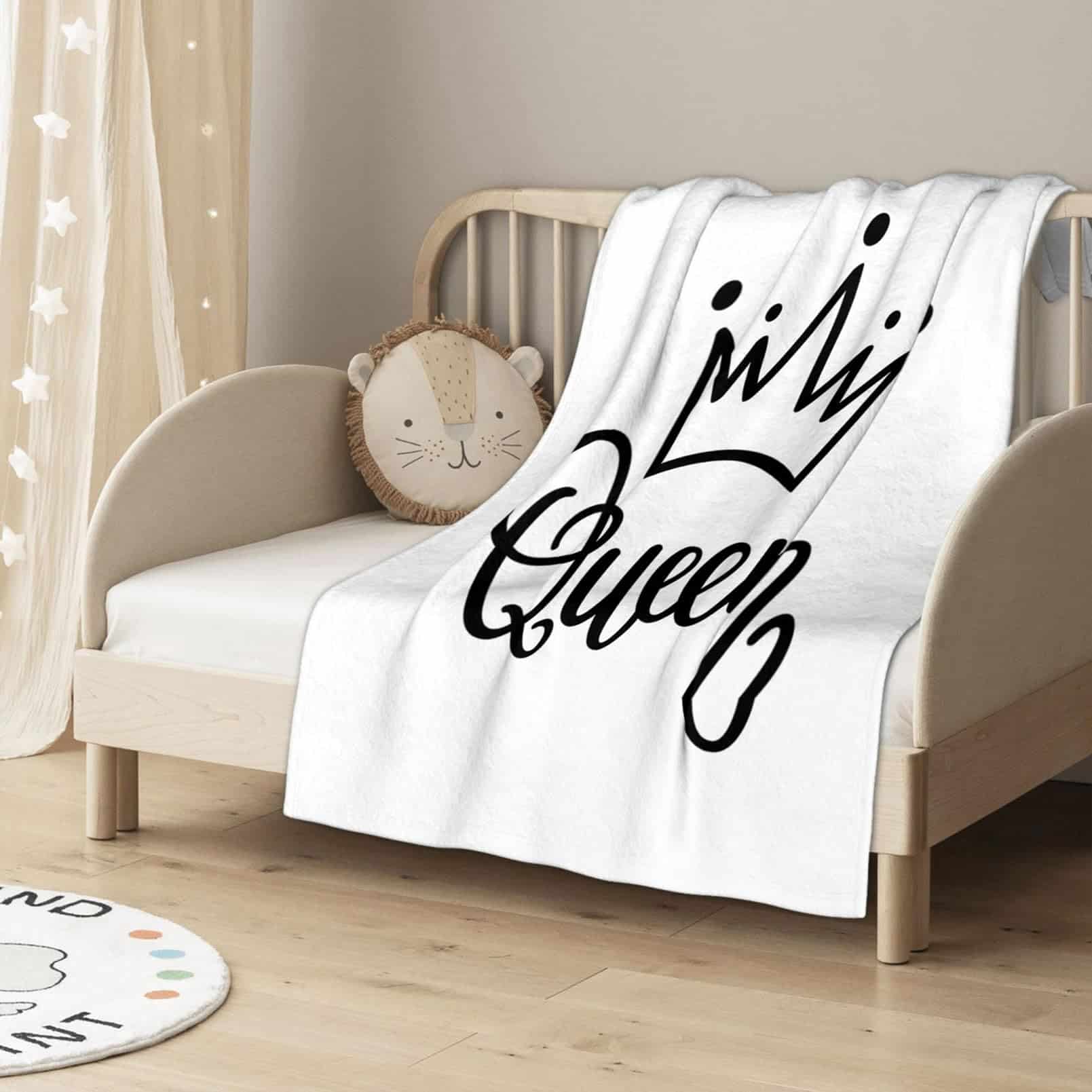 Manta de Lana 60x80 Pulgadas, Divertida Corona de Reina - Imagen 6