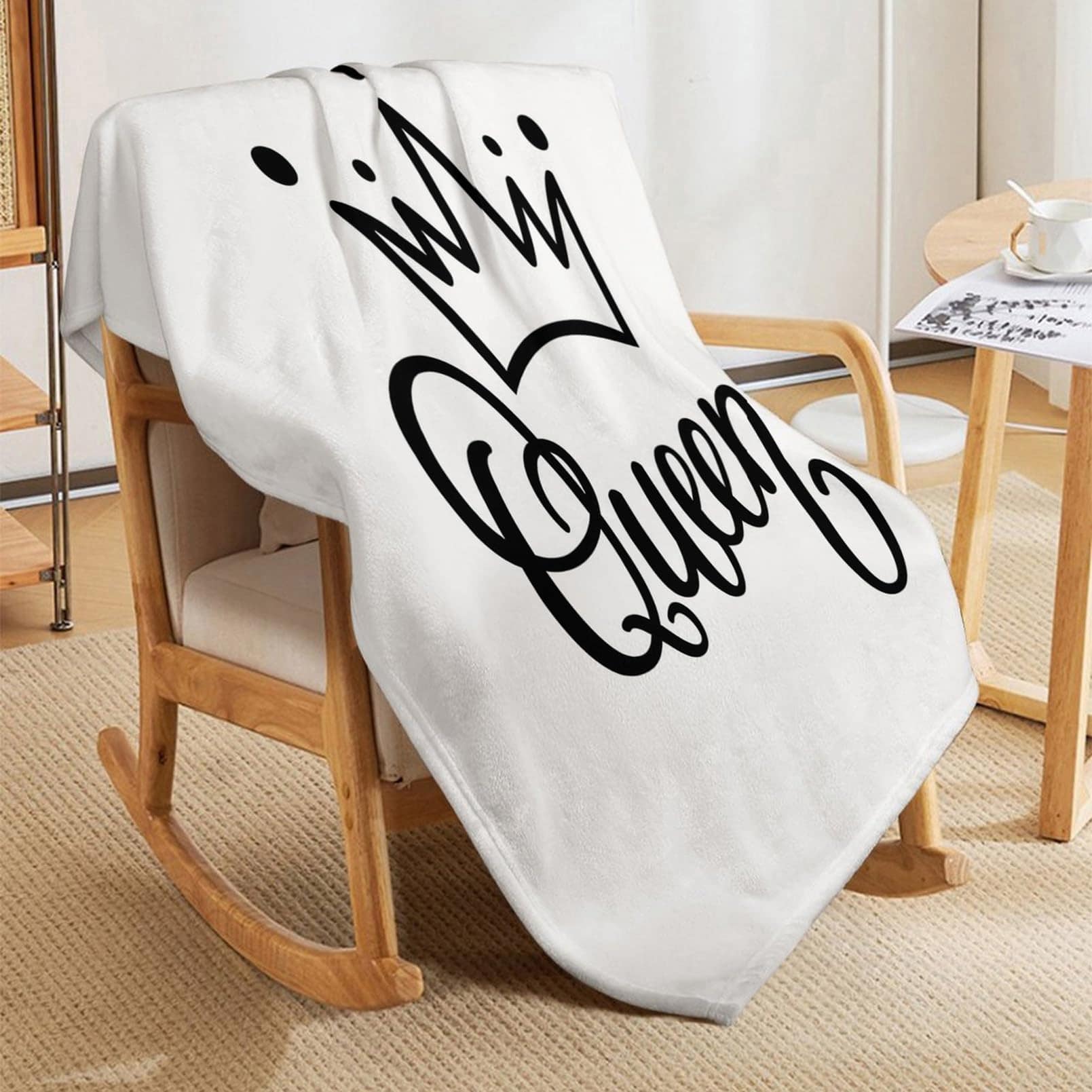 Manta de Lana 60x80 Pulgadas, Divertida Corona de Reina - Imagen 8