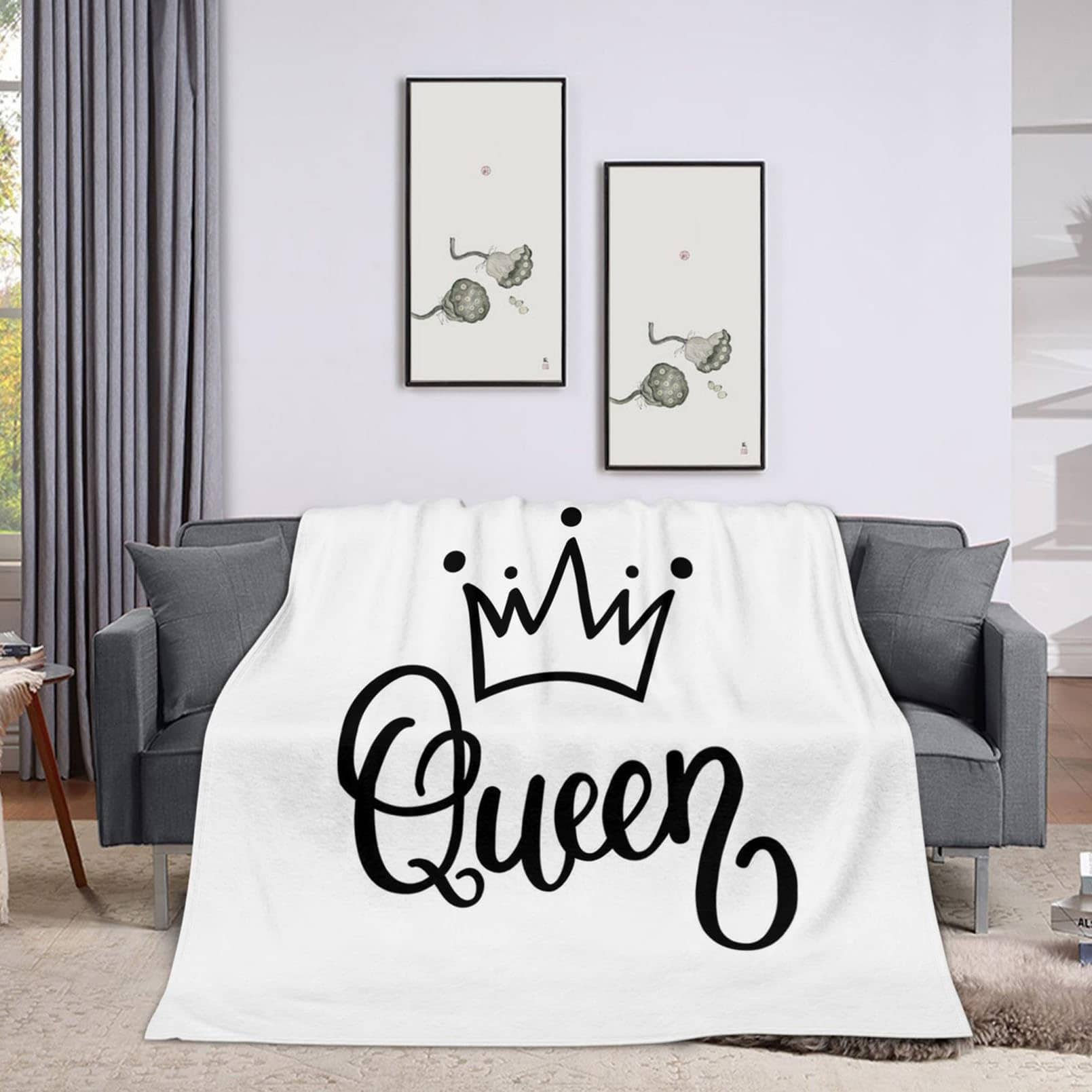 Manta de Lana 60x80 Pulgadas, Divertida Corona de Reina
