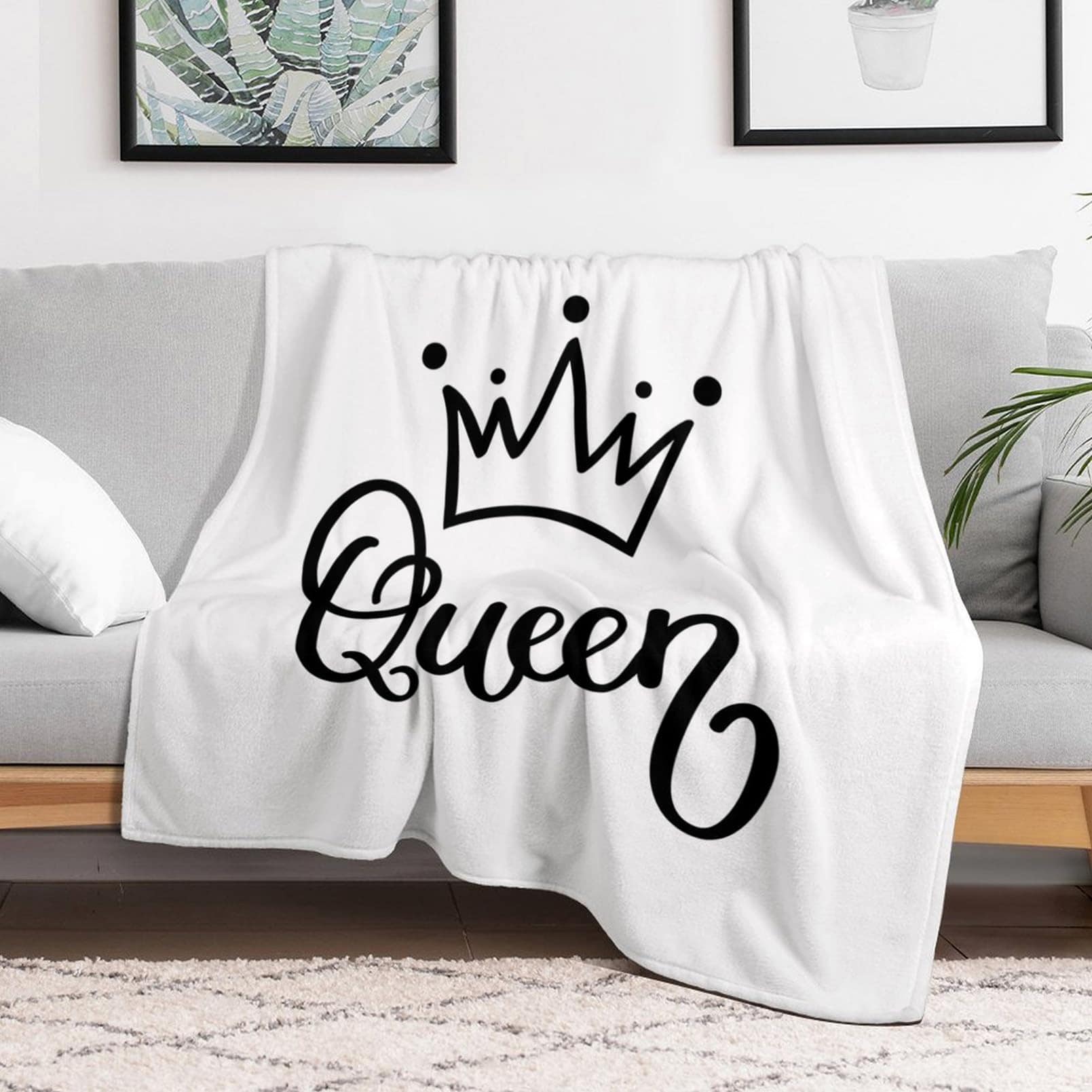 Manta de Lana 60x80 Pulgadas, Divertida Corona de Reina - Imagen 3