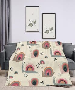 Manta de Lana 60x80 Pulgadas, Lindos Caracoles Arcoíris en