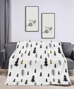 Manta de Navidad de Invierno con Árboles, Suave y Ligera