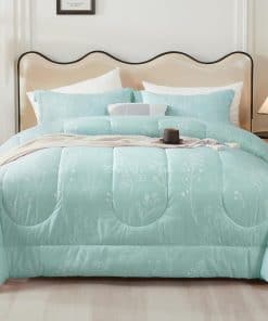 Juego de Edredón Verde Queen Size Bedmoon, suave ropa de