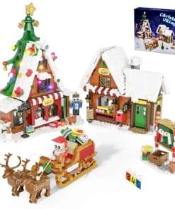 Juego de Construcción de Casa de Pueblo Navideño con Luces