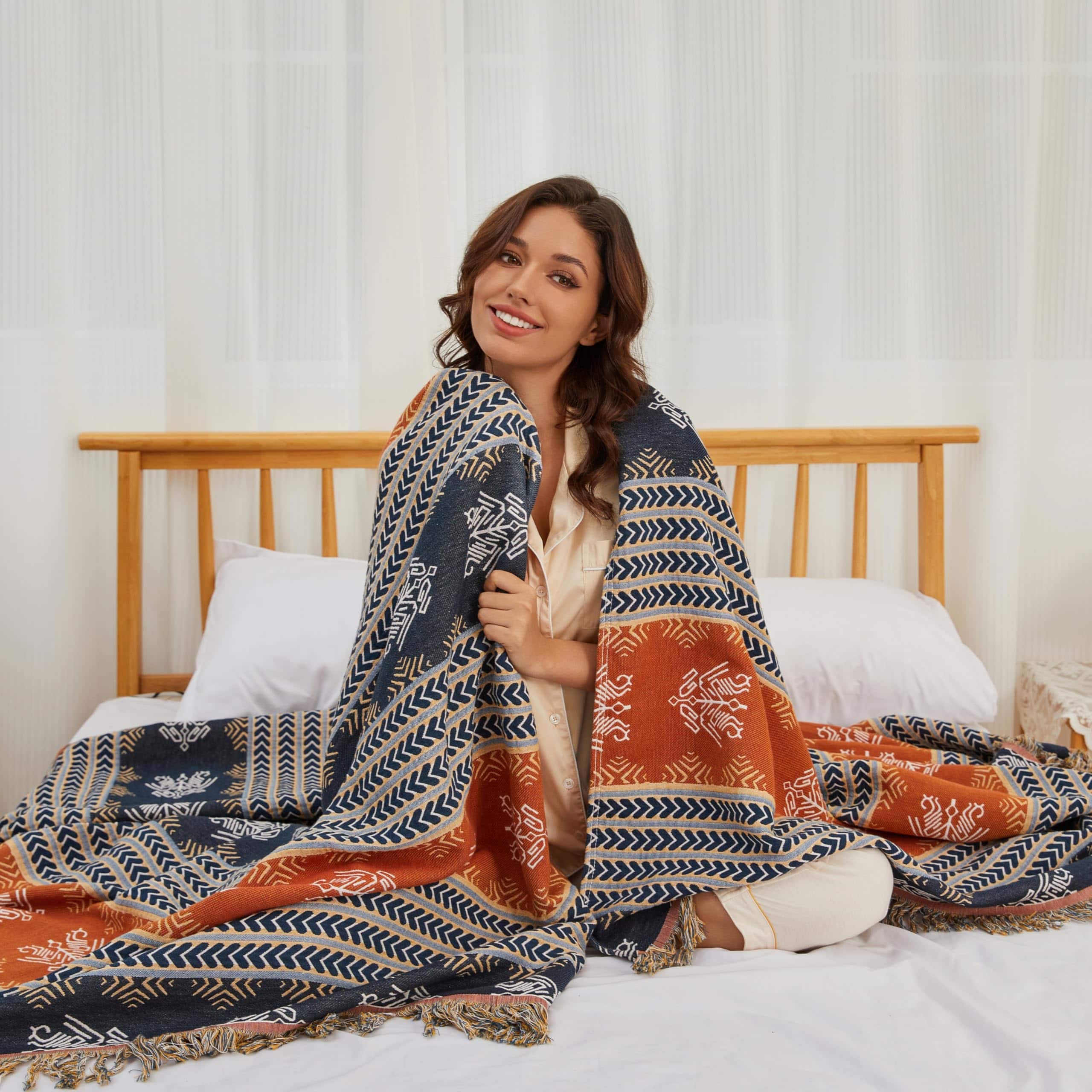 Manta de Algodón Ligera Boho de NIFTYLOOM 60''x80'' - Manta - Imagen 3