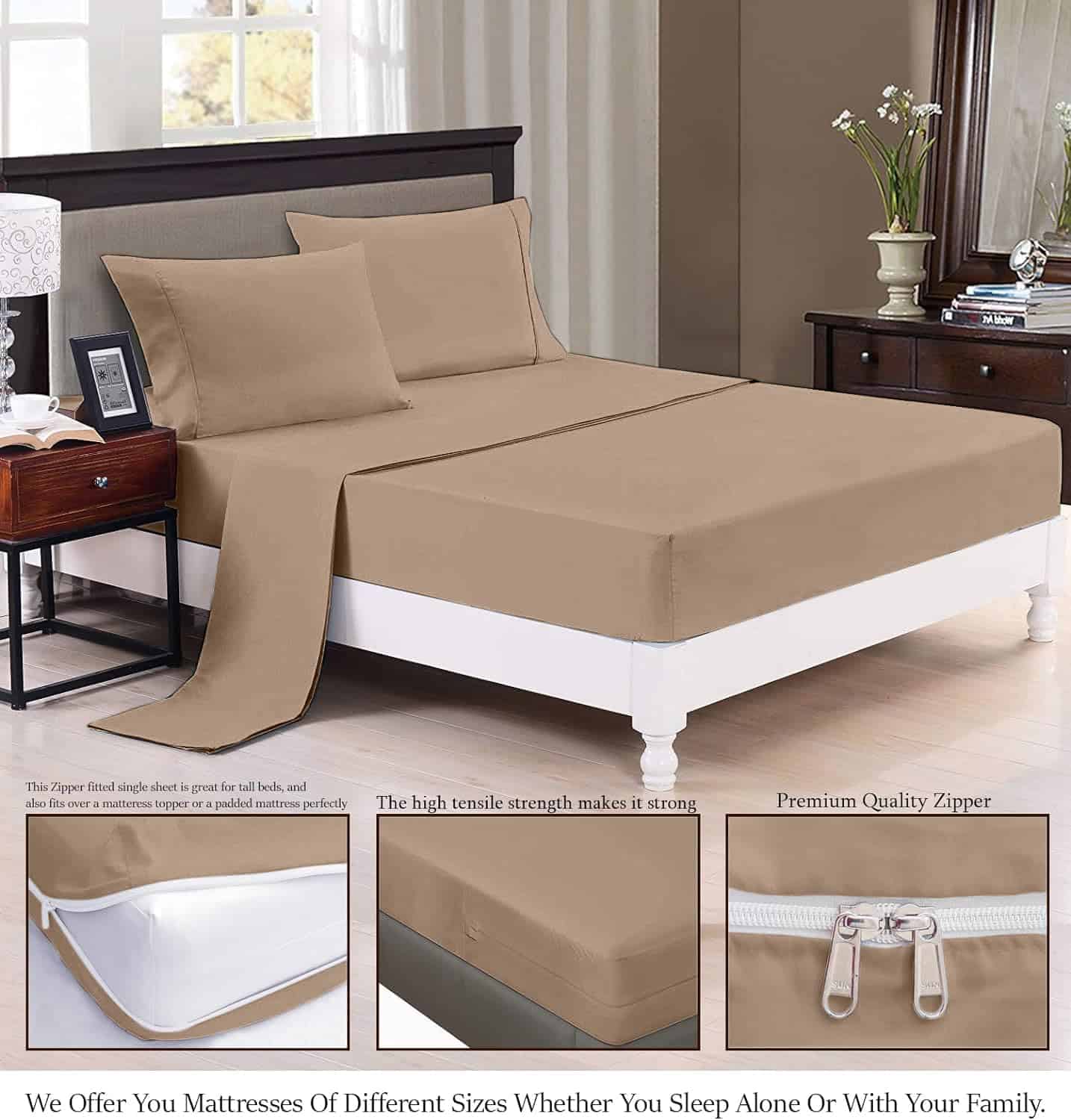 Sábana Ajustable con Cierre - Sábana Ajustable Tamaño King - Imagen 3