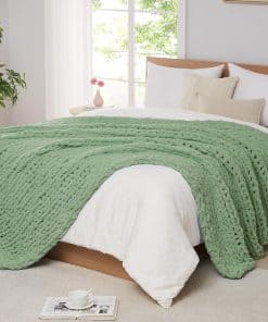 Manta de Punto Grueso L'AGRATY: 80''x90'' -Verde Salvia