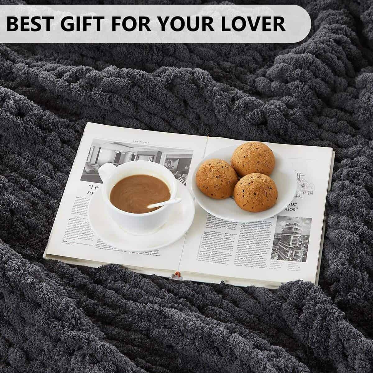 Manta de Punto Grueso L'AGRATY - Manta -Gris Oscuro - Imagen 7