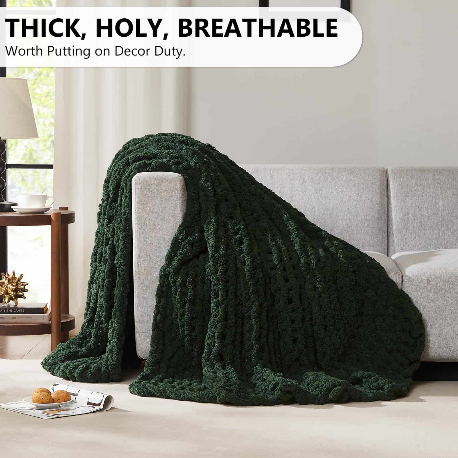 Manta de Punto Grueso L'AGRATY: 80''x90'' -Verde Oliva - Imagen 6