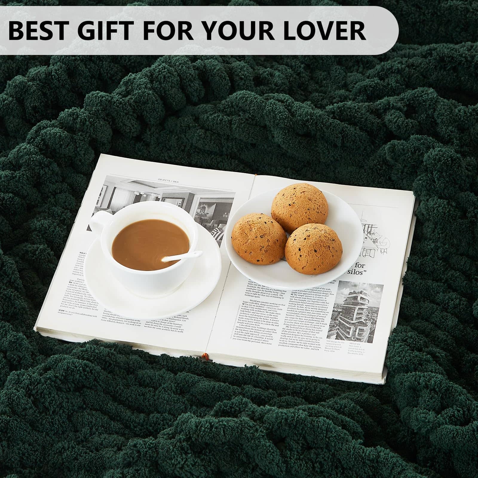 Manta de Punto Grueso L'AGRATY: 80''x90'' -Verde Oliva - Imagen 8