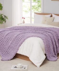 L'AGRATY Manta de Punto Grueso - Manta de Tiro de Lana