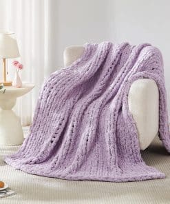 Manta de Punto Grueso L'AGRATY: 72''x84'' -Morado