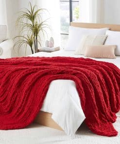 Manta de Punto Grueso L'AGRATY: 80''x90'' -Rojo