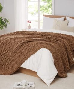 Manta de punto grueso L'AGRATY: 80''x90'' Manta tejida de