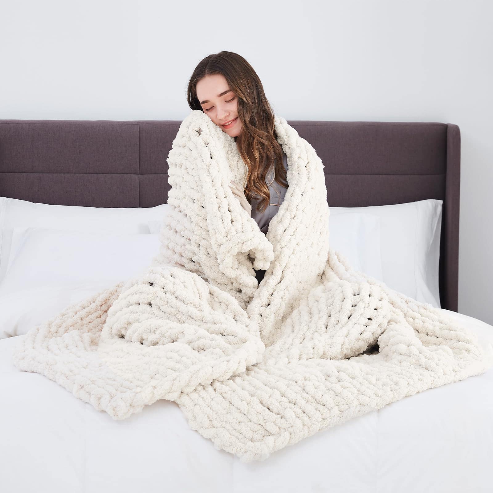 Manta de Punto Grueso L'AGRATY: 72''x84'' Manta Gruesa de - Imagen 7