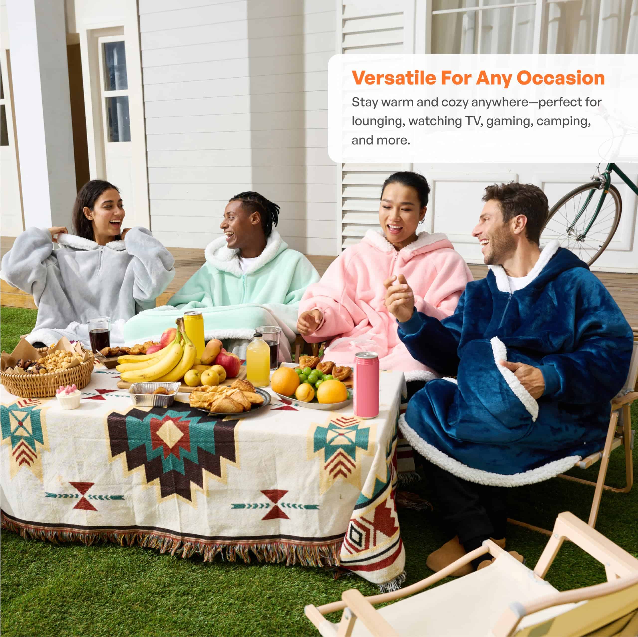 Manta con capucha puesta Giggling Getup para mujeres y - Imagen 7