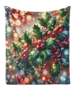 Manta de tiro Lunarable Christmas, Toyon Bayas de Navidad