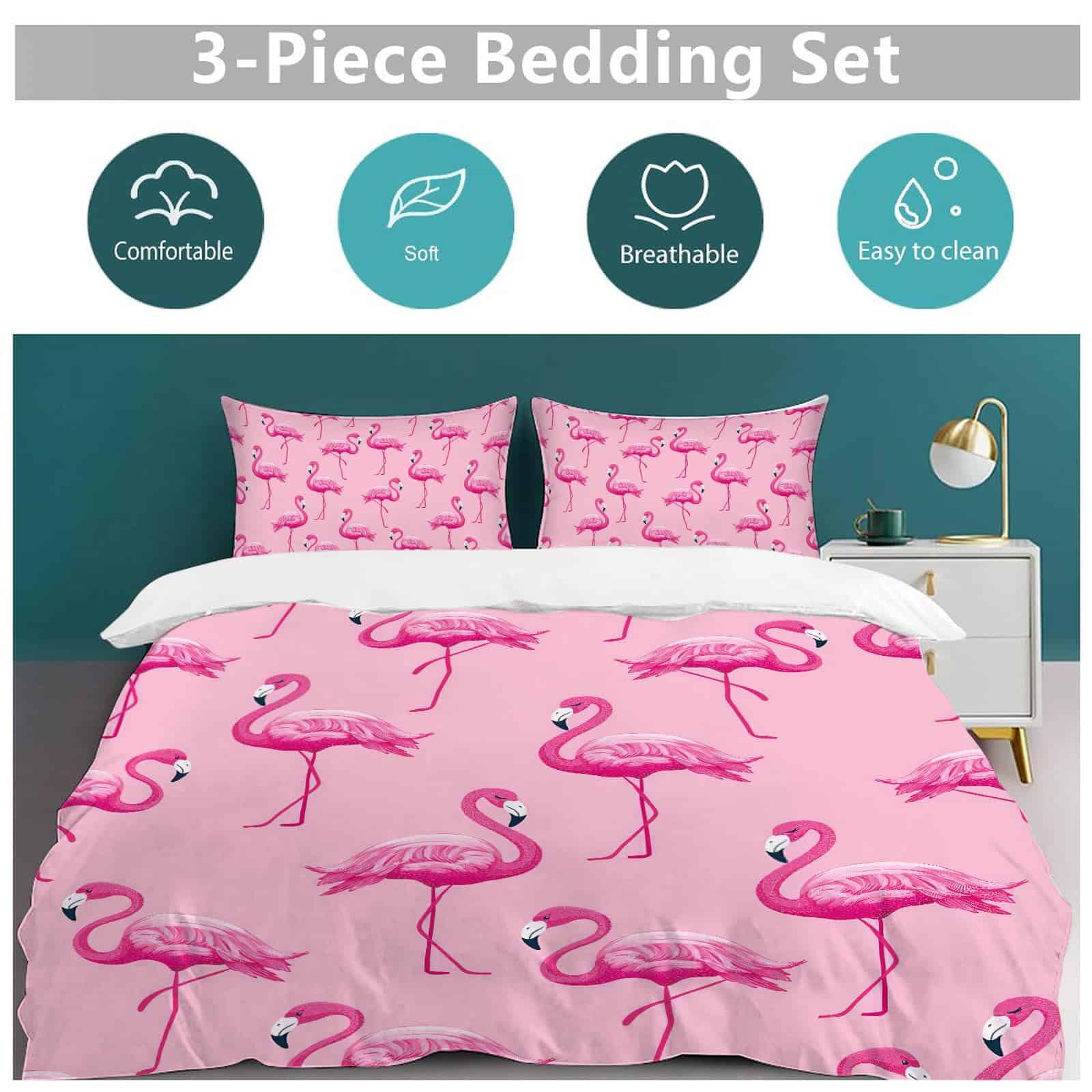 Set de Ropa de Cama de Flamenco Juego de Funda de Edredón - Imagen 6