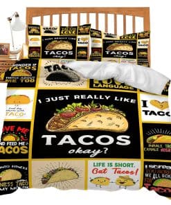 Set de Ropa de Cama de Taco Juego de Edredón Tema de Comida