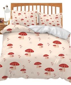 Juego de Ropa de Cama de Hongos Set de Edredón de Hongos