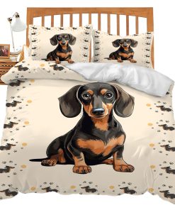 Set de Ropa de Cama Dachshund Juego de Edredón Tema de
