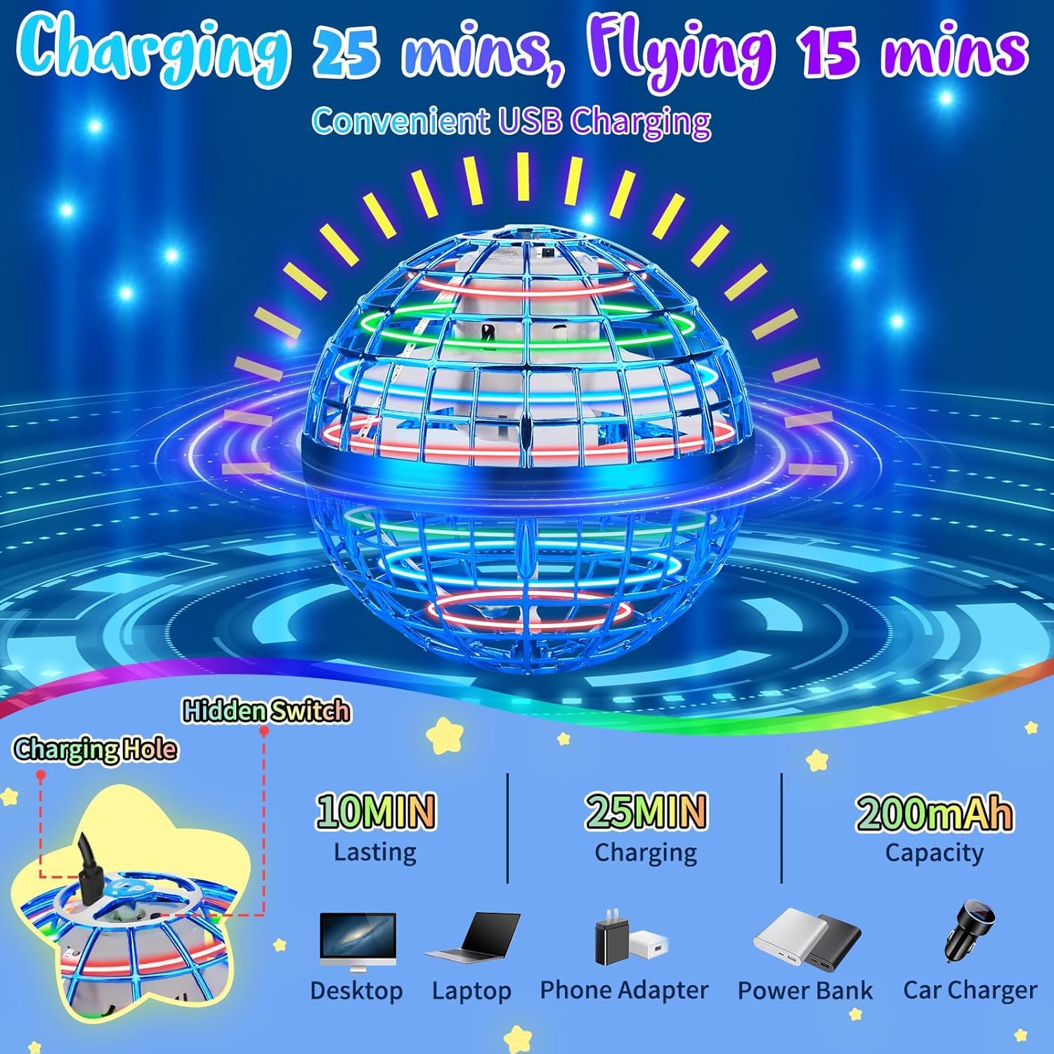 Paquete de 2 Bolas Voladoras, Boomerang de Control Manual, - Imagen 6