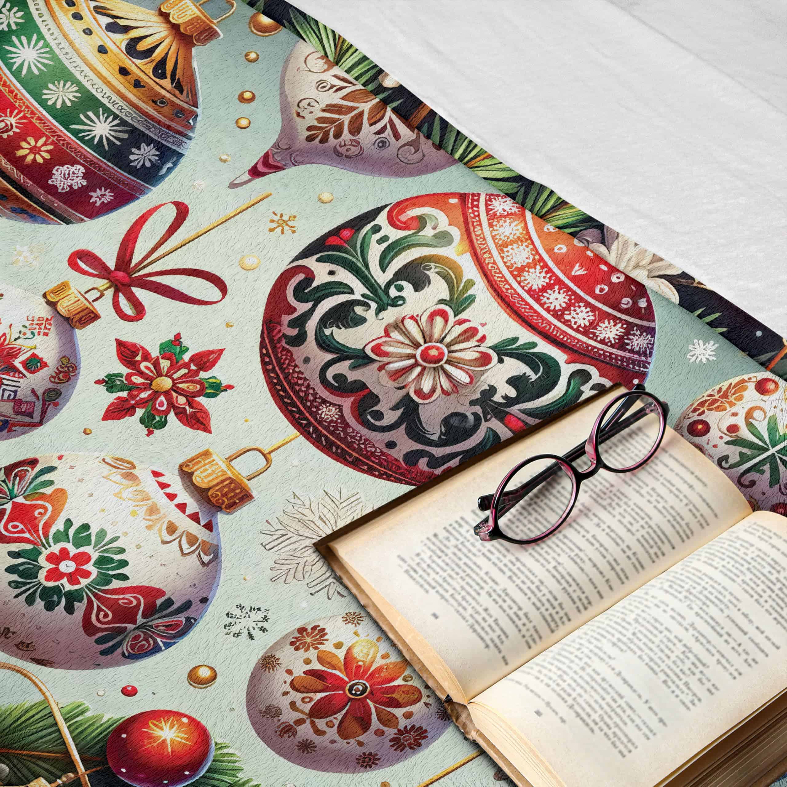 Lunarable Manta de Navidad, Armonía Tradicional de Hojas - Imagen 6