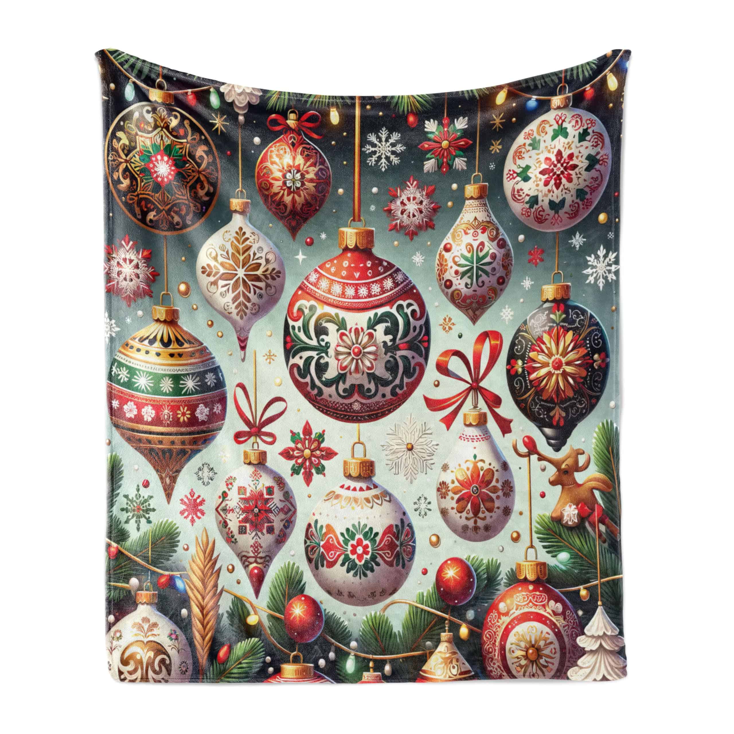 Lunarable Manta de Navidad, Armonía Tradicional de Hojas