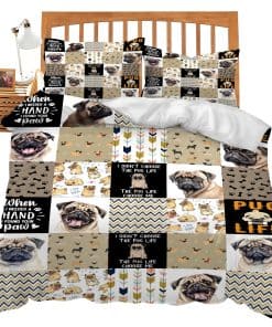 Juego de Ropa de Cama de Pug Tema de Animal Pug Conjunto de