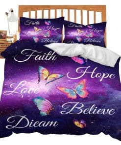Set de Ropa de Cama de Mariposas Tema de Mariposas Púrpura