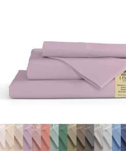 Juego de sábanas de algodón percal 100% Linen -Lavanda Malva