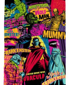 Manta de felpa Universal Monsters Mashup - Mide 50 x 70