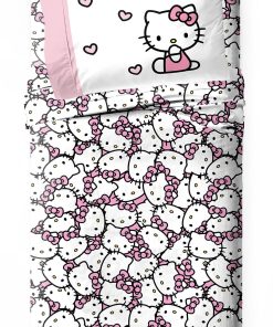 Juego de sábanas Hello Kitty Pink Stripes & Hearts para