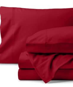 Set de sábanas de franela de algodón orgánico -Rojo