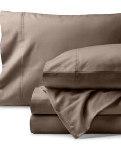 Juego de sábanas de franela de algodón orgánico -Taupe